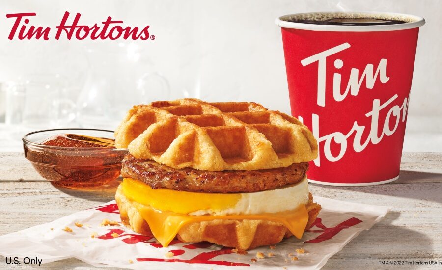 Tim hortons maple waffle breakfast sandwich (1)