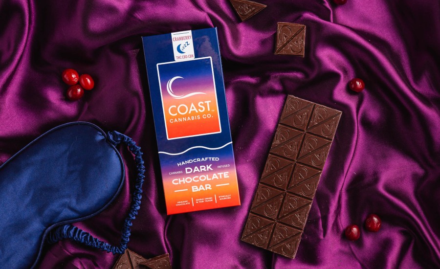 Coast Cannabis Dark Chocolate Cranberry Bar