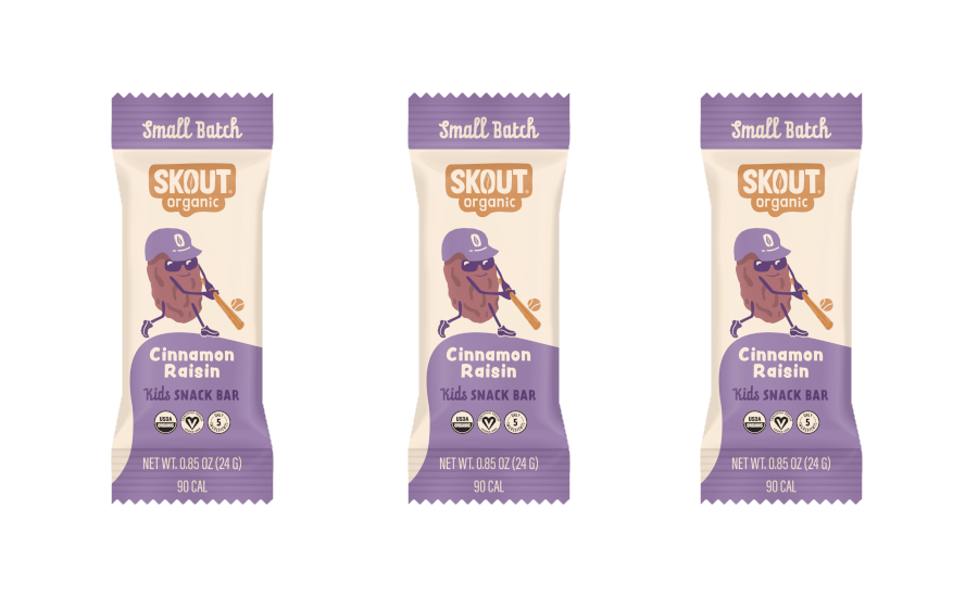 Skout Organic releases LTO Small Batch Cinnamon Raisin Kids Snack Bar