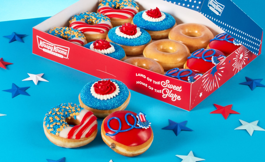 Krispy Kreme goes red, white, and blue for July 4th