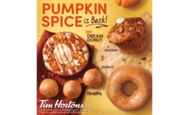 Tim Hortons pumpkin spice baked goods, doughnuts