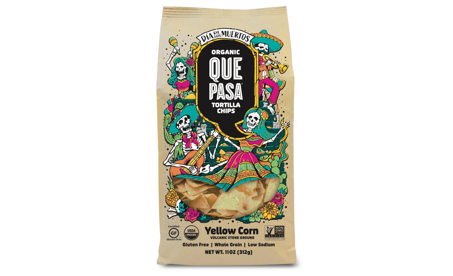 Que Pasa Day of the Dead tortilla chips limited run out now in Whole Foods  | 2020-10-31 | Snack Food & Wholesale Bakery