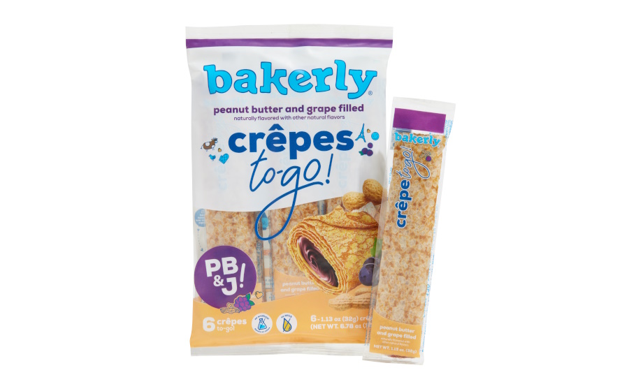 bakerly on-the-go PB and grape-filled crêpes