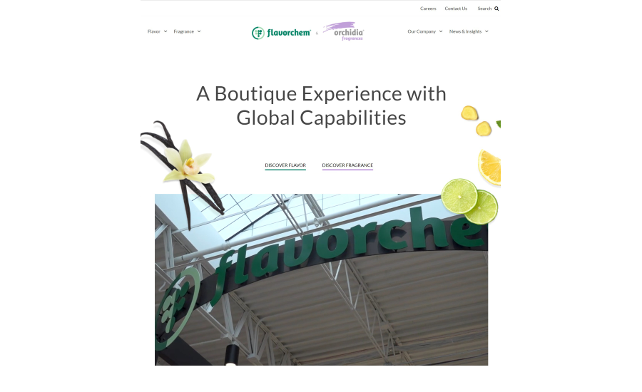 Flavorchem and Orchidia Fragrances showcase new co-branded website